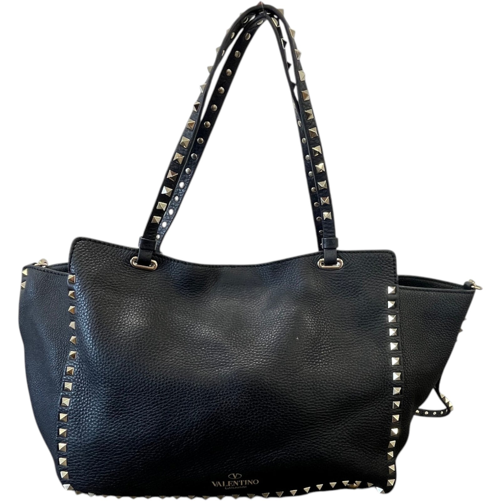 Women's Rockstud Medium Tote Bag Black - Photo 3