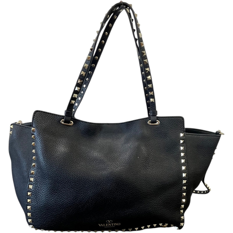 Women's Rockstud Medium Tote Bag Black