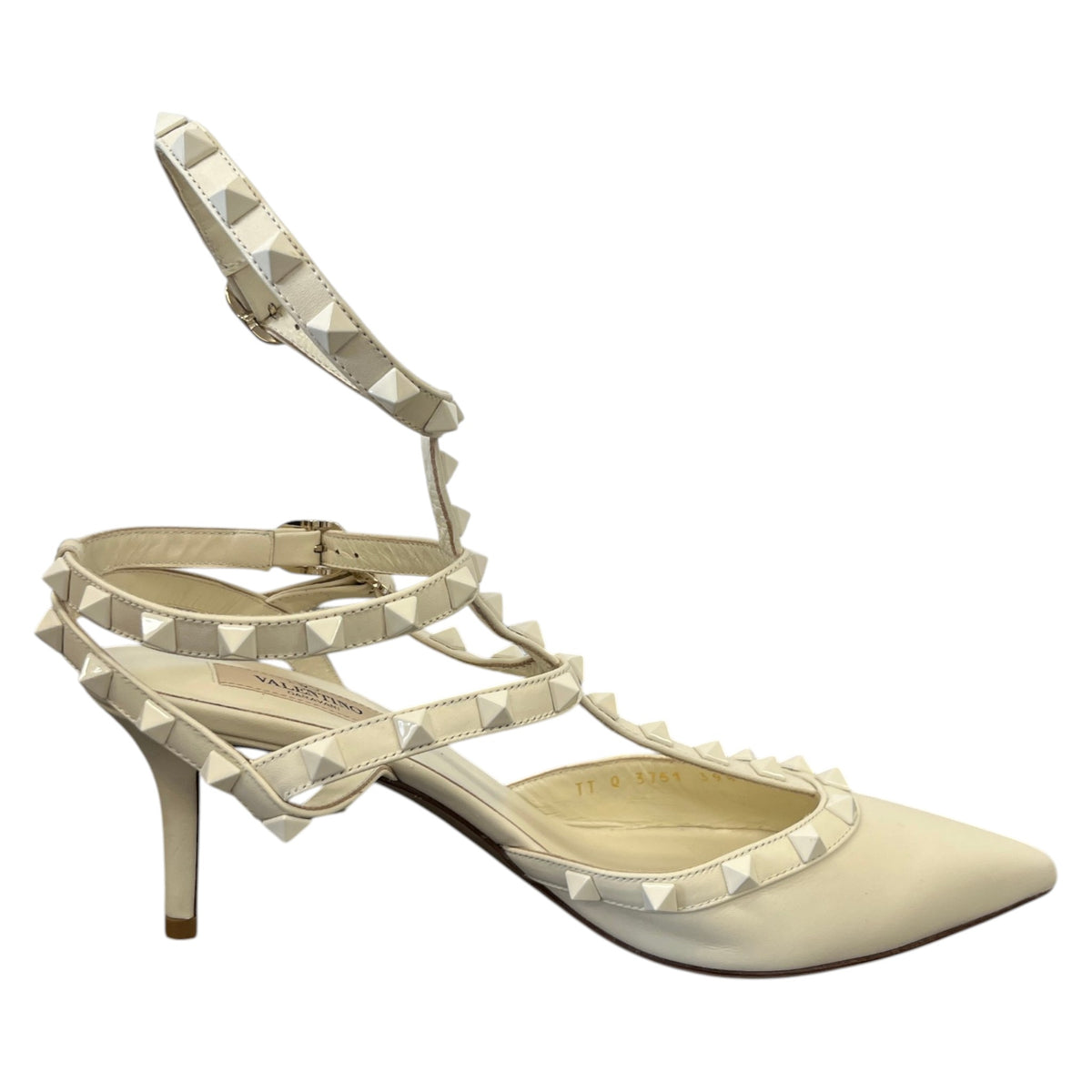 Women's Rockstud Heels Cream Size UK 6.5 / EU 39.5 - Photo 4
