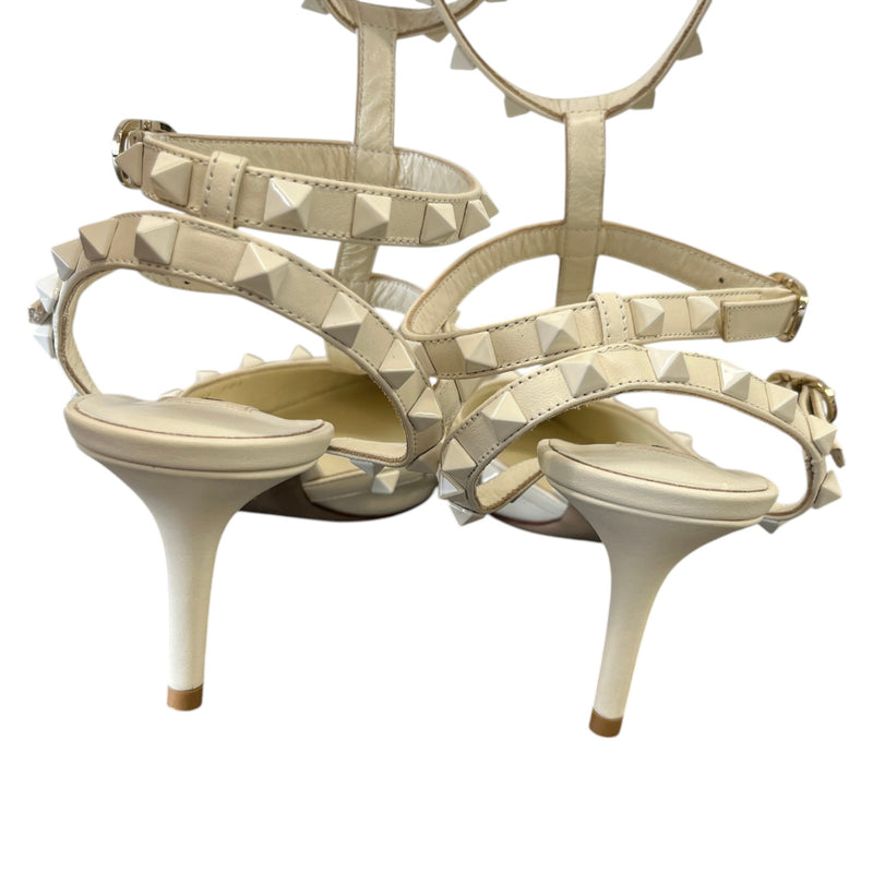 Women's Rockstud Heels Cream Size UK 6.5 / EU 39.5