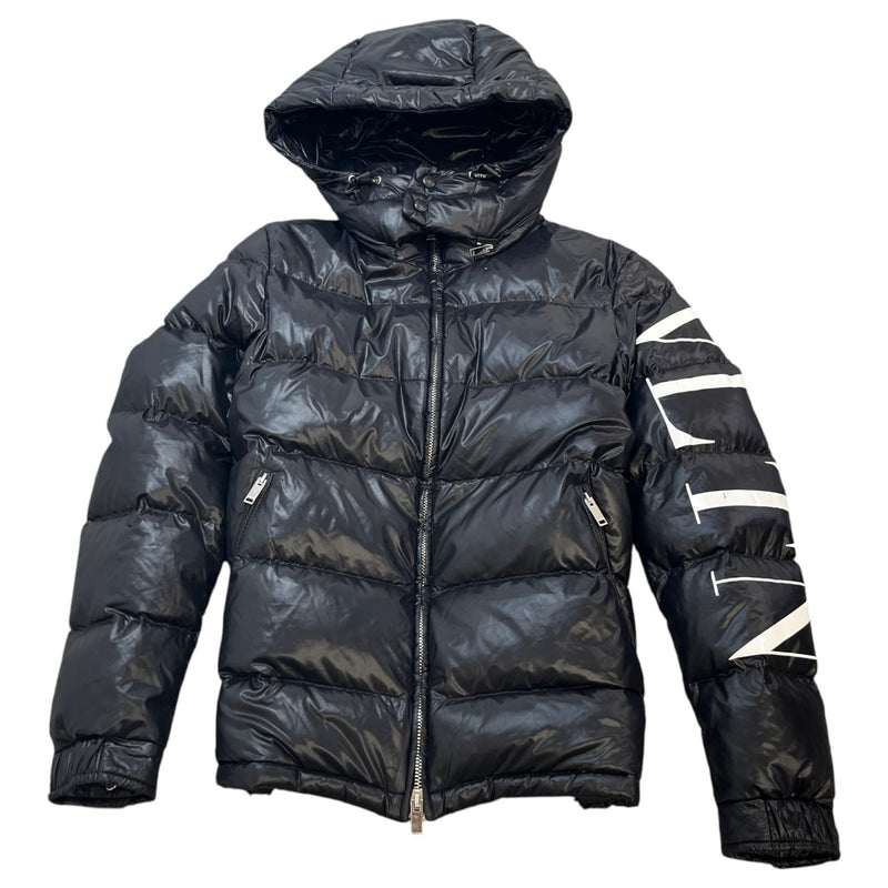 Men's Logo Print Down Jacket Black Size M