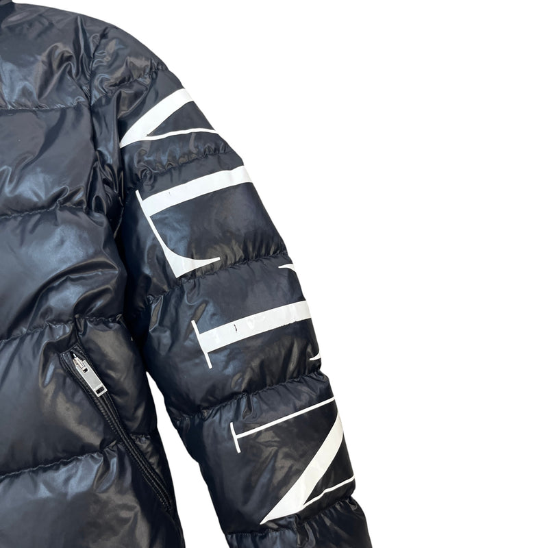Men's Logo Print Down Jacket Black Size M