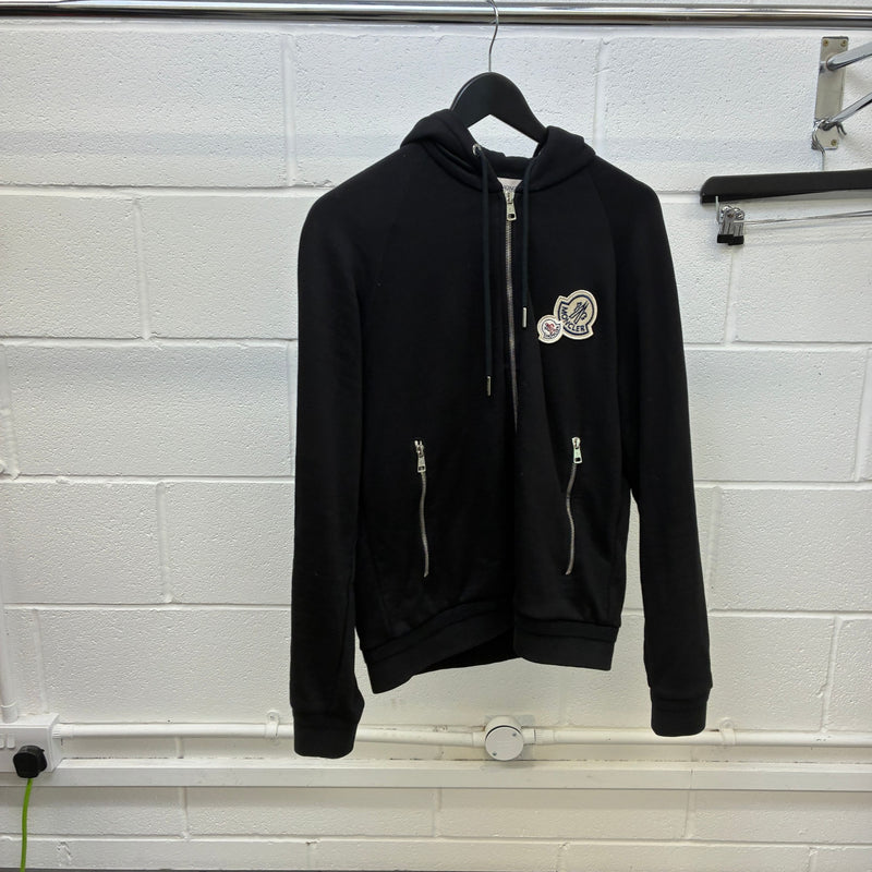 Men's Maglia Double Logo Zip Up Hoodie Black Size M