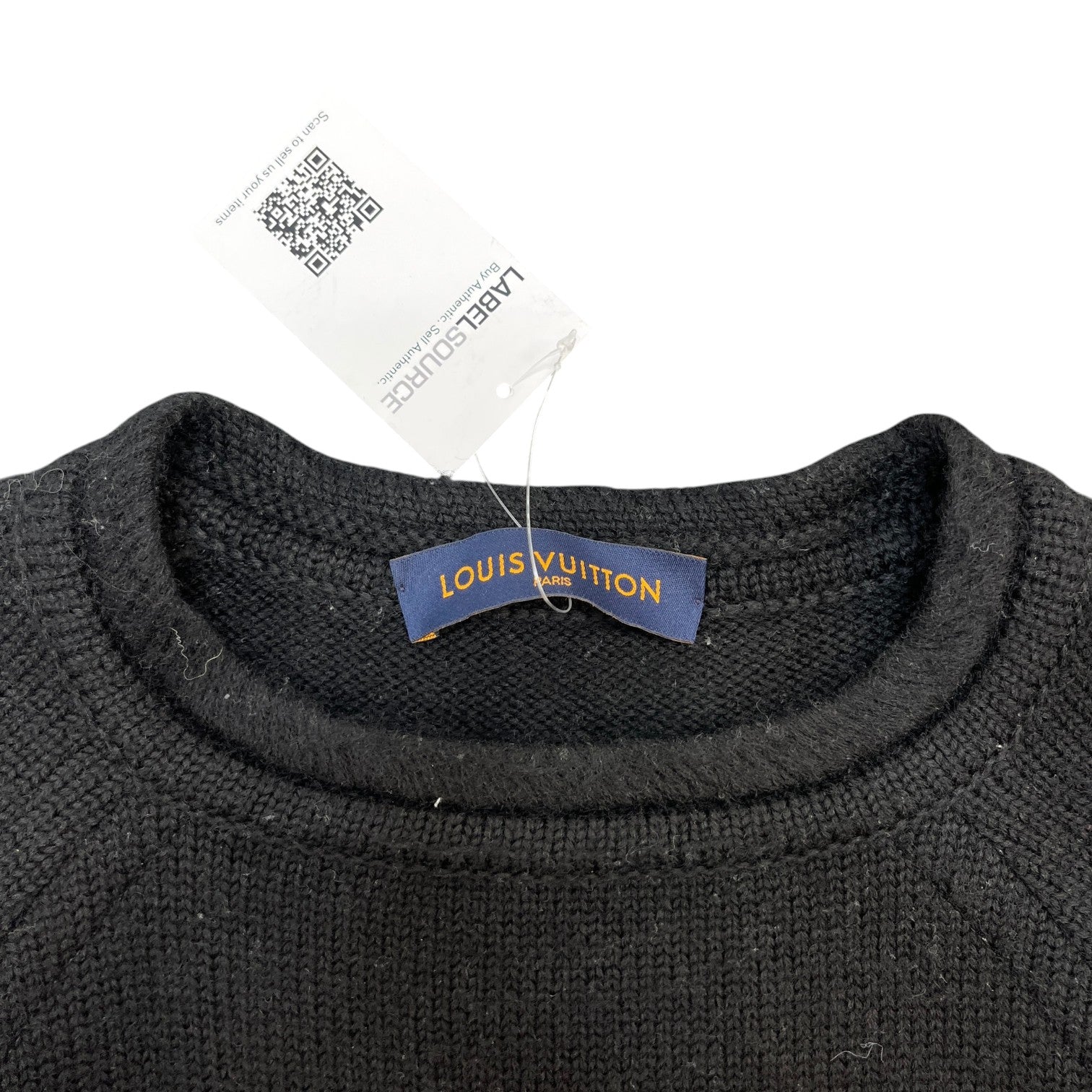 Men's Barcode Intarsia Knit Jumper Black Size L - Photo 6