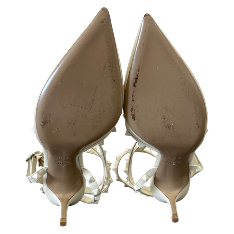 Women's Rockstud Heels Cream Size UK 6.5 / EU 39.5