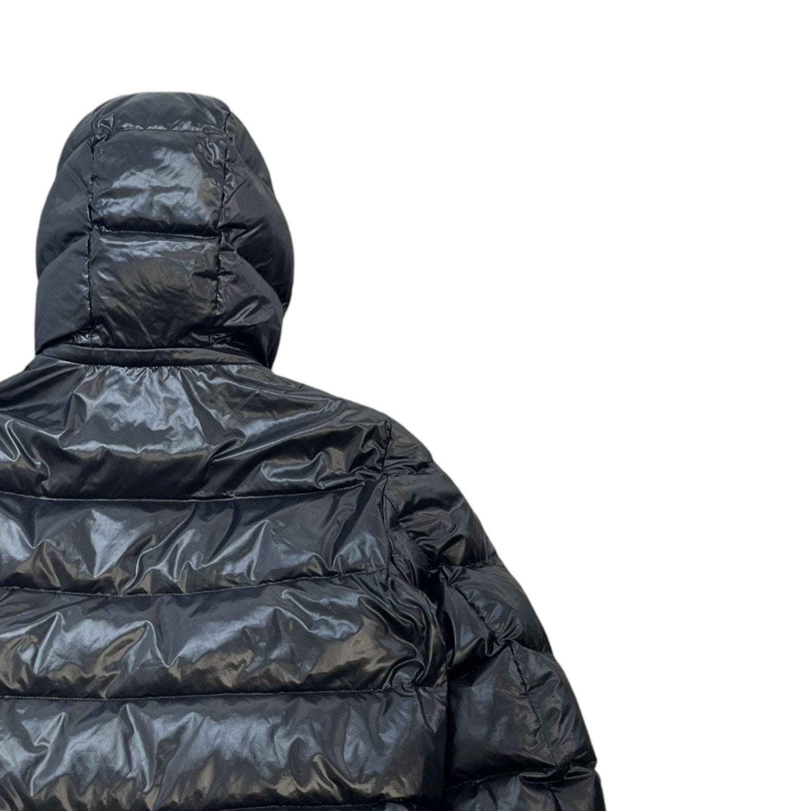Men's Logo Print Down Jacket Black Size M - Photo 4