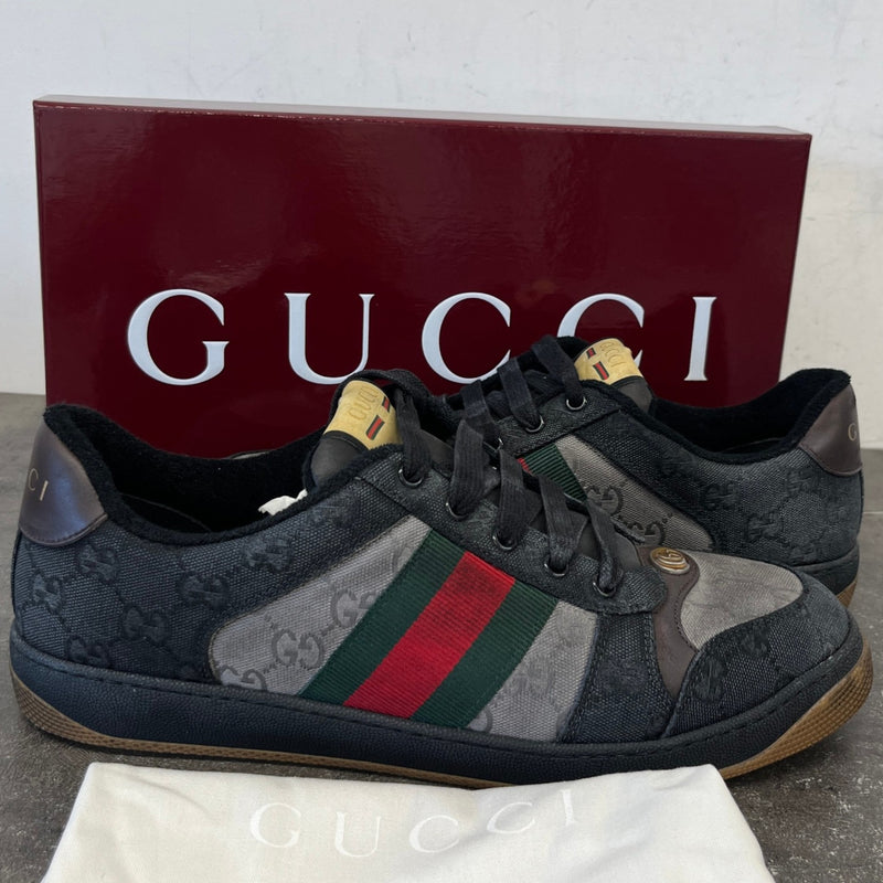Men's Distressed Screener Low Trainers Black Size 11