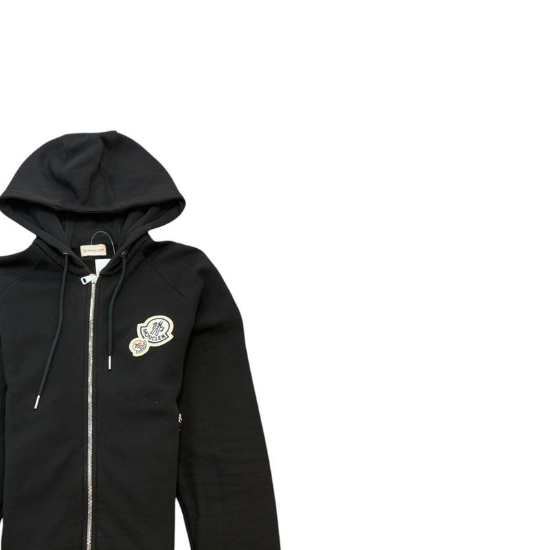 Men's Maglia Double Logo Zip Up Hoodie Black Size M