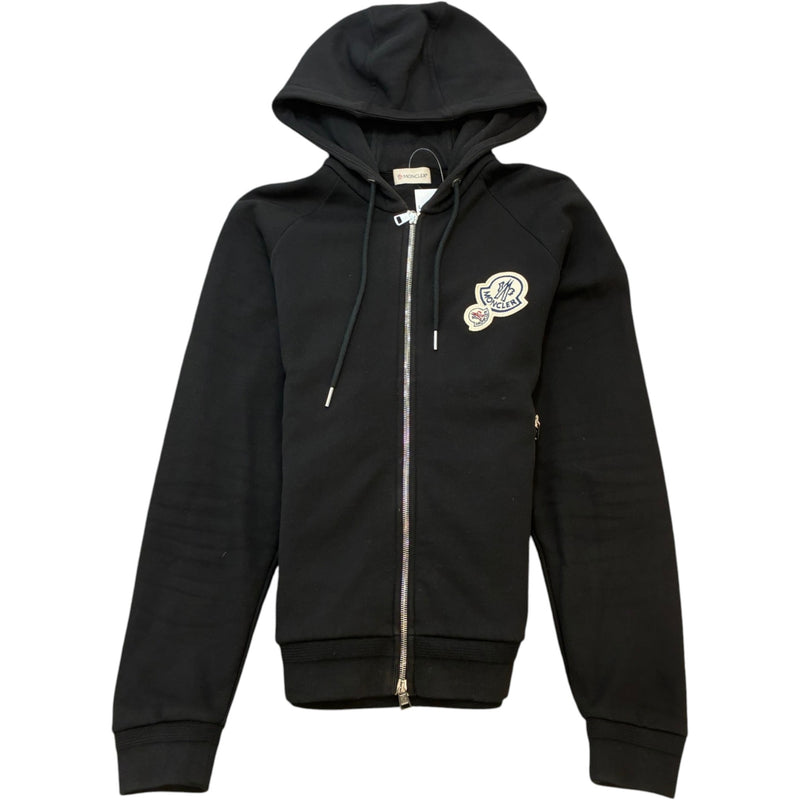 Men's Maglia Double Logo Zip Up Hoodie Black Size M