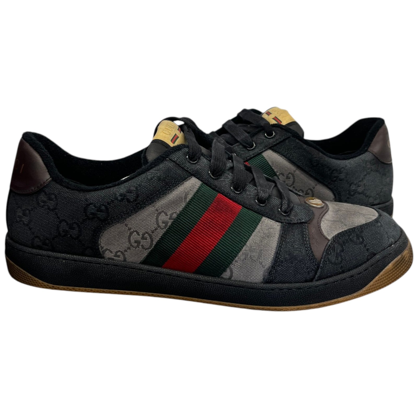 Men's Distressed Screener Low Trainers Black Size 11 - Photo 3