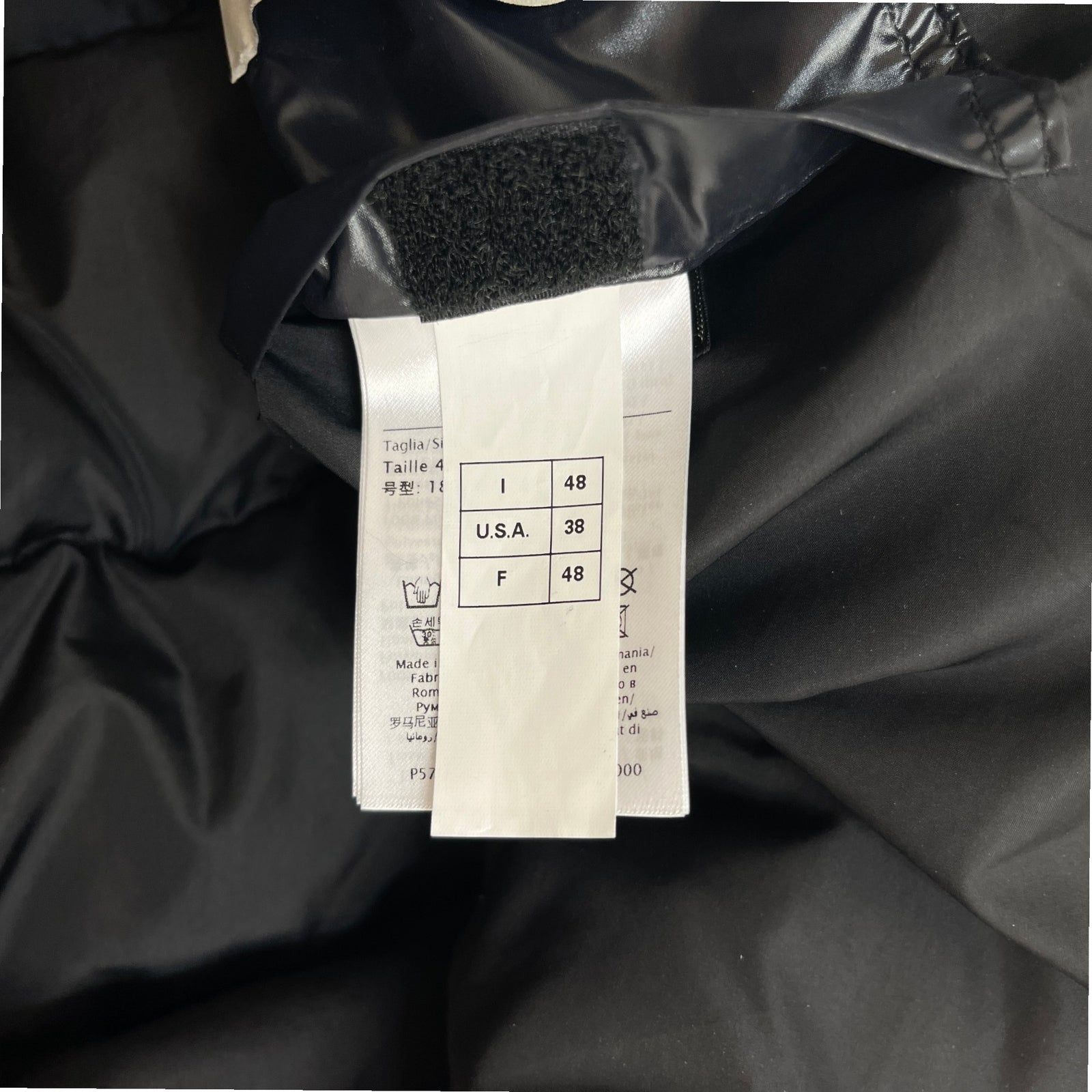 Men's Logo Print Down Jacket Black Size M - Photo 8