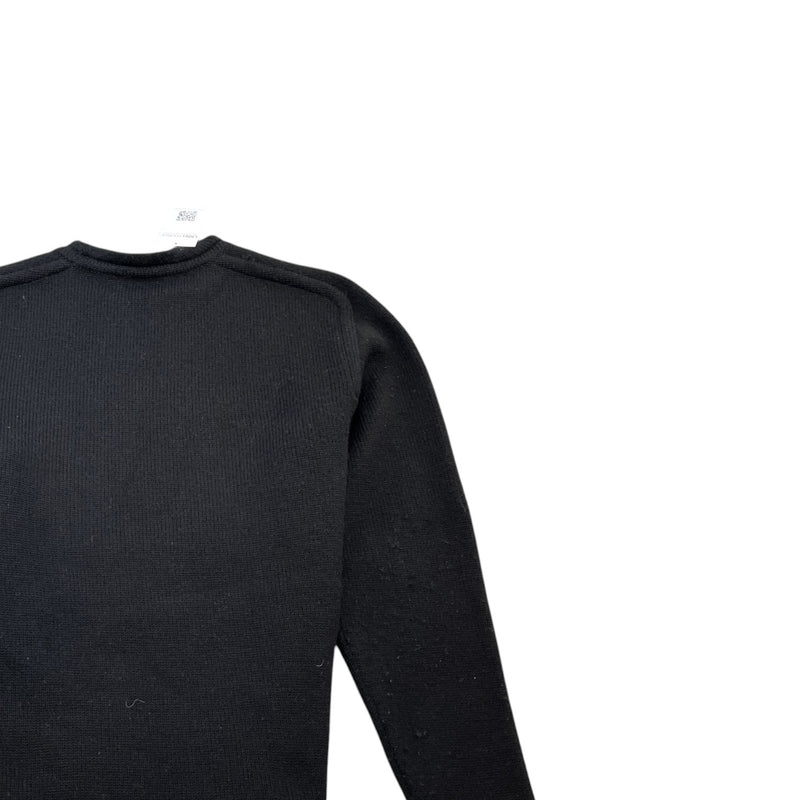Men's Barcode Intarsia Knit Jumper Black Size L