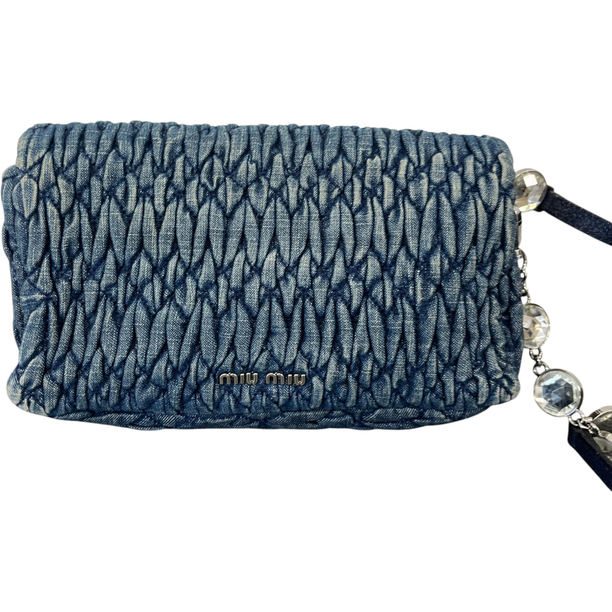 Women's Crystal Embellished Matelasse Crossbody Bag Blue - Photo 6