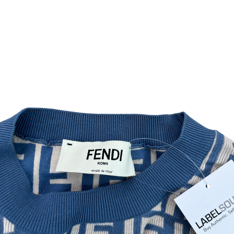 Women's Ff Jacquard Knit T-Shirt Blue Size S