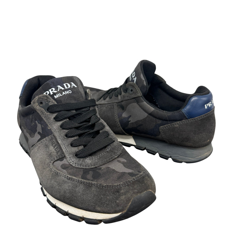 Men's Camoflague Logo Low Trainers Black Size EU 40.5 / UK 6.5