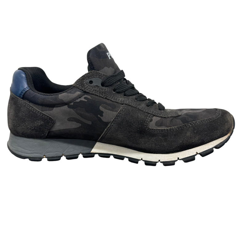 Men's Camoflague Logo Low Trainers Black Size EU 40.5 / UK 6.5