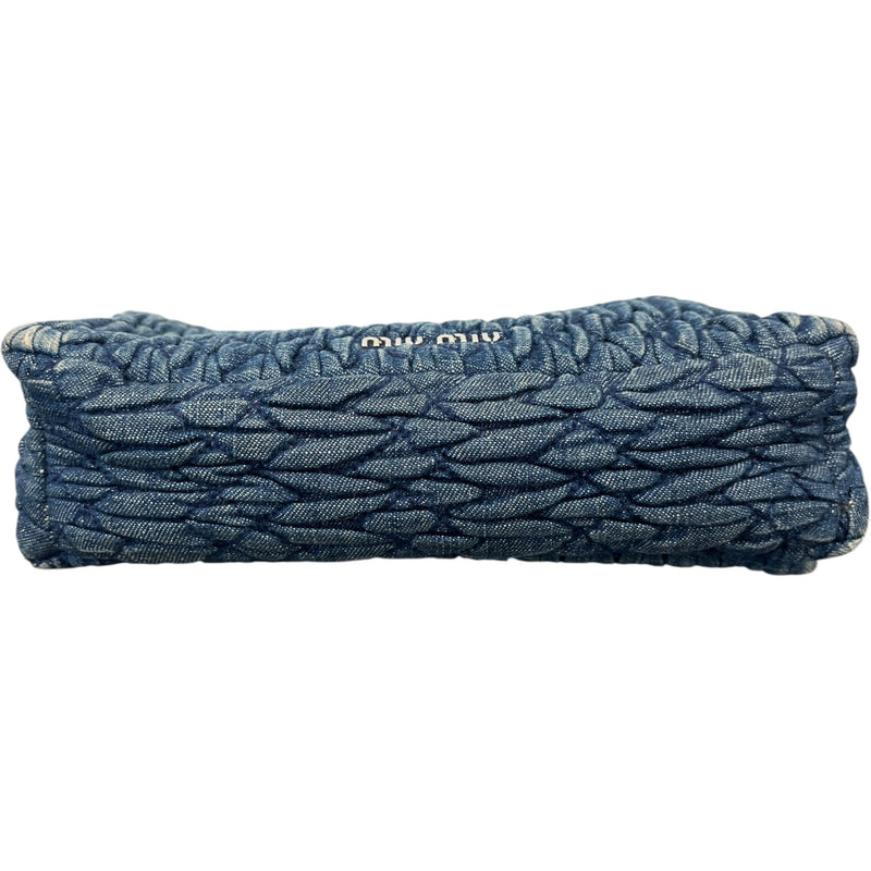 Women's Crystal Embellished Matelasse Crossbody Bag Blue