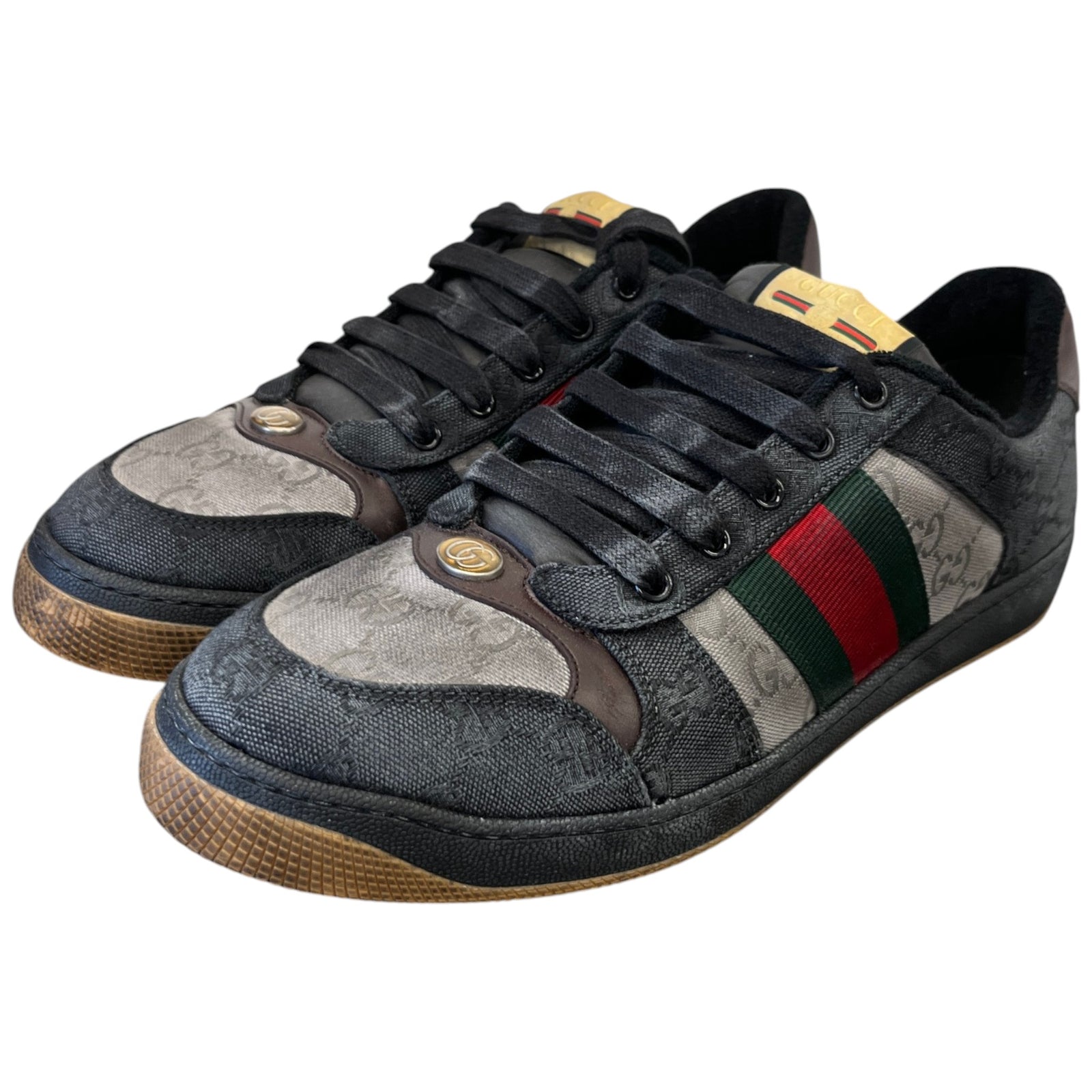 Men's Distressed Screener Low Trainers Black Size 11 - Photo 9