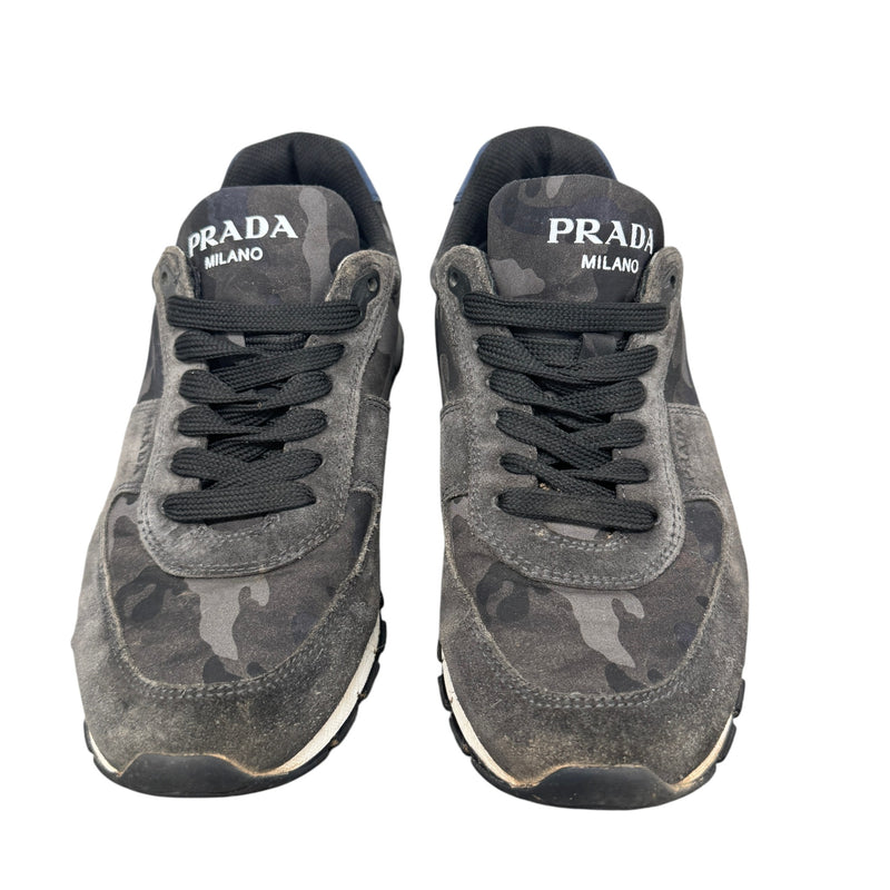 Men's Camoflague Logo Low Trainers Black Size EU 40.5 / UK 6.5