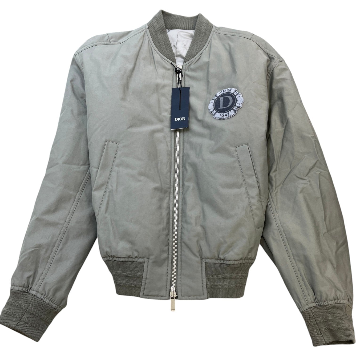 Dior Men's Atelier Embroidered Bomber Jacket Grey Size XL - Photo 1
