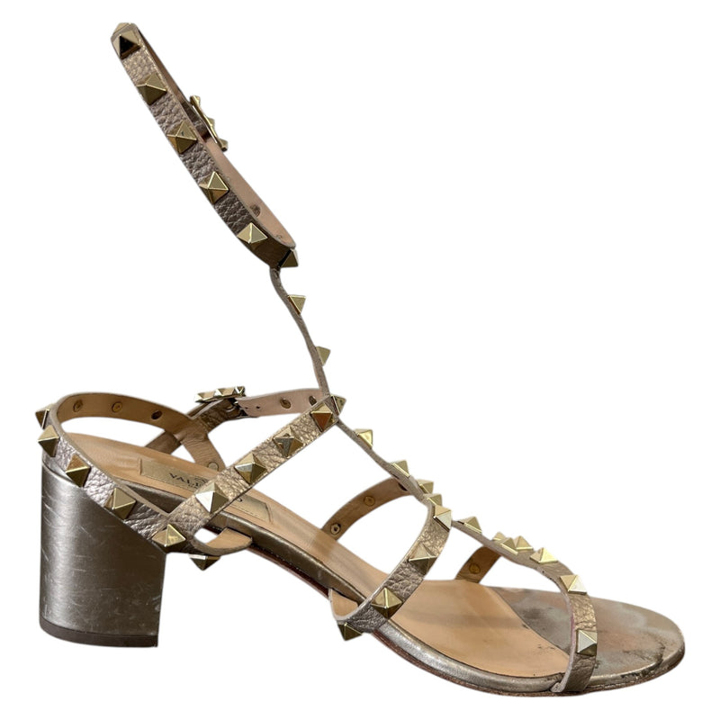 Women's Rockstud Heels Beige Size UK 6 / EU 39