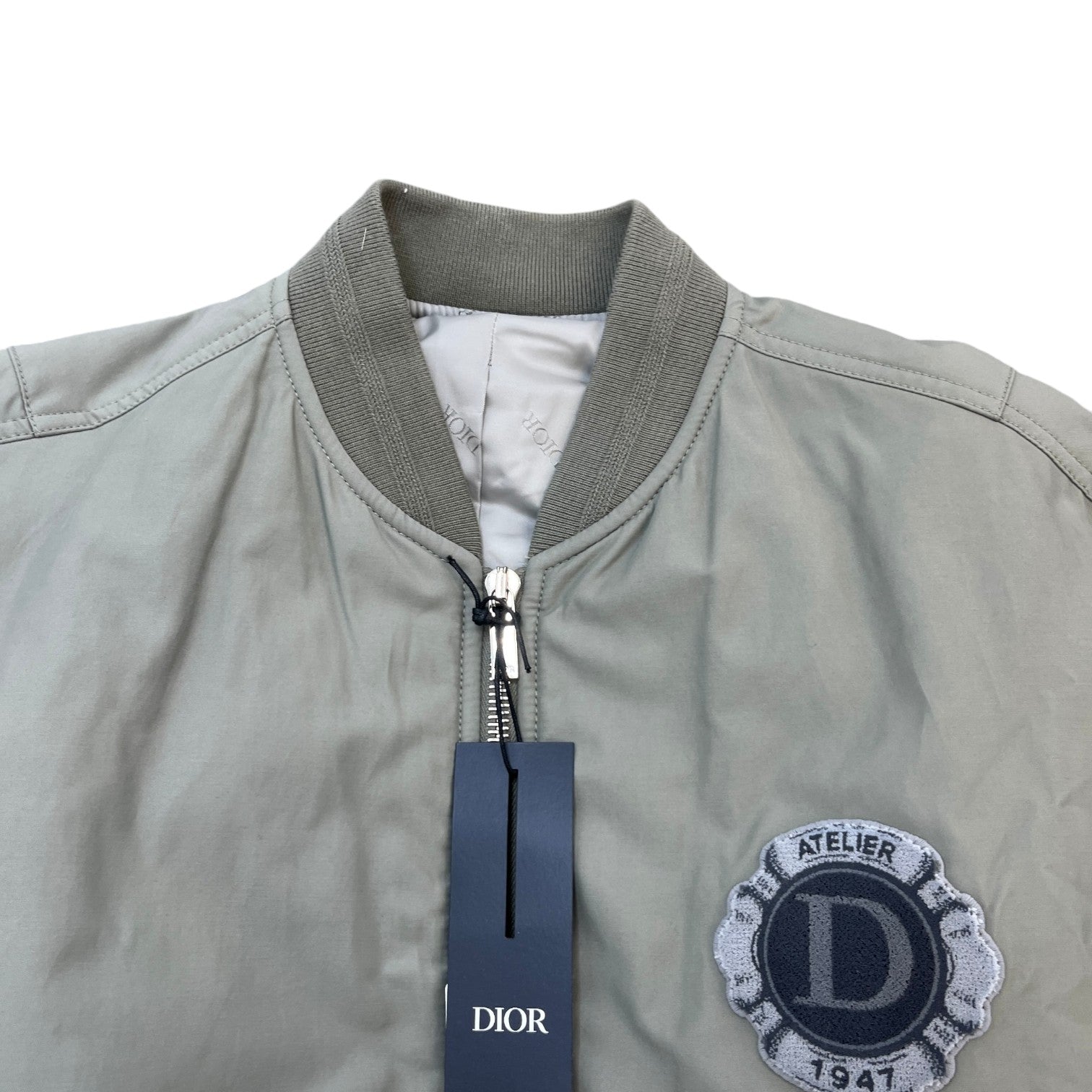 Dior Men's Atelier Embroidered Bomber Jacket Grey Size XL - Photo 6