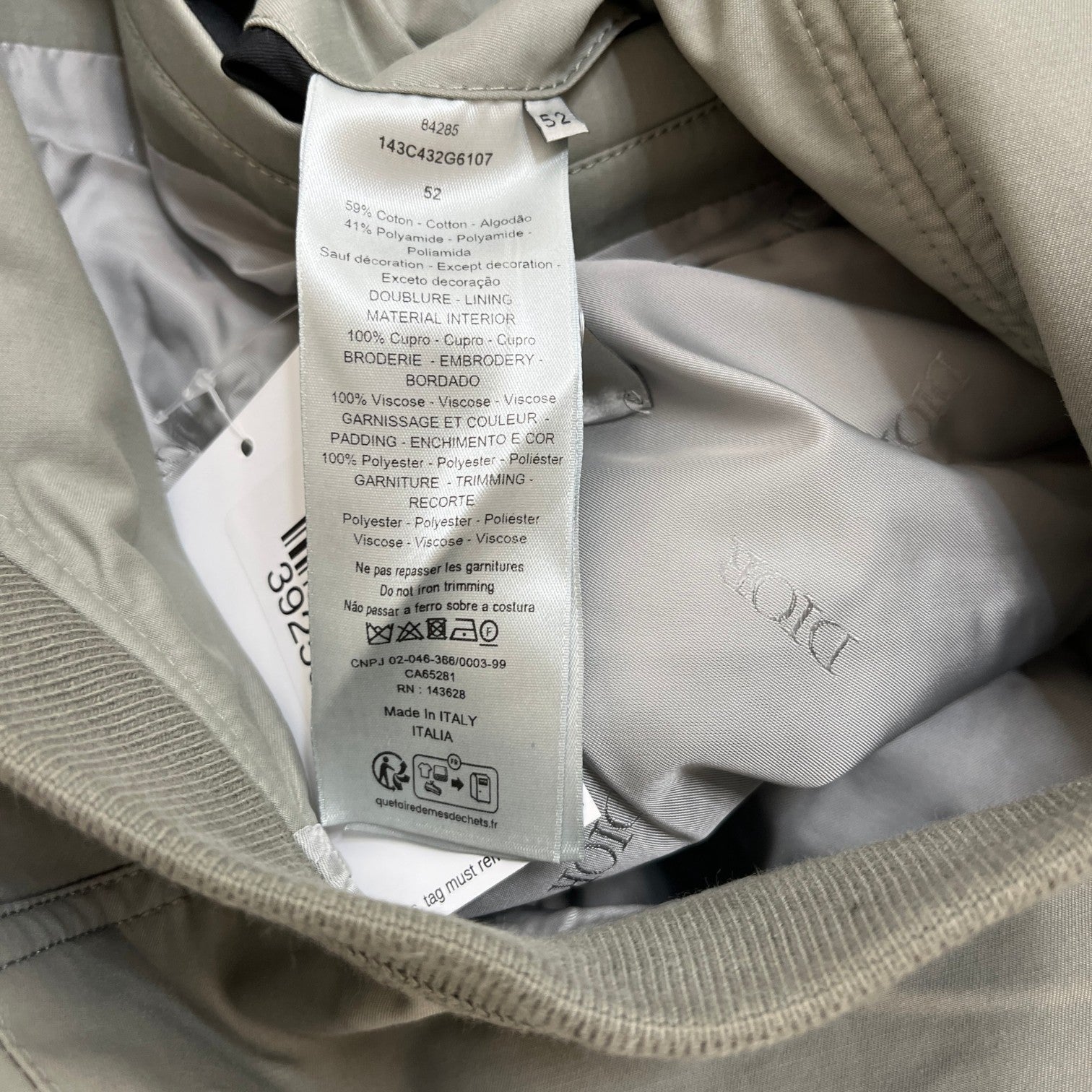 Dior Men's Atelier Embroidered Bomber Jacket Grey Size XL - Photo 8