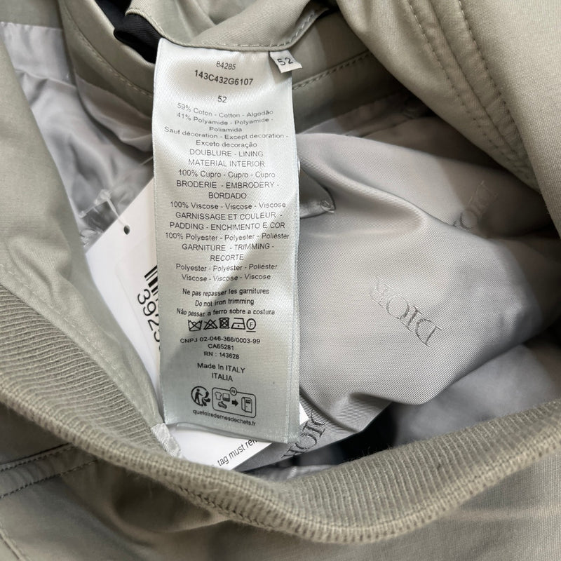 Dior Men's Atelier Embroidered Bomber Jacket Grey Size XL