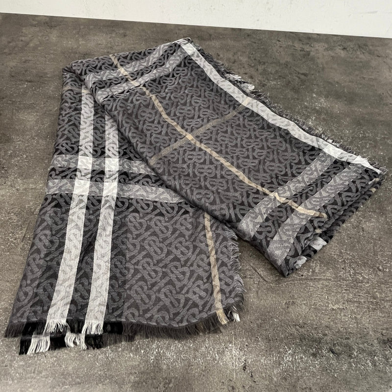 Women's TB Monogram Scarf Grey
