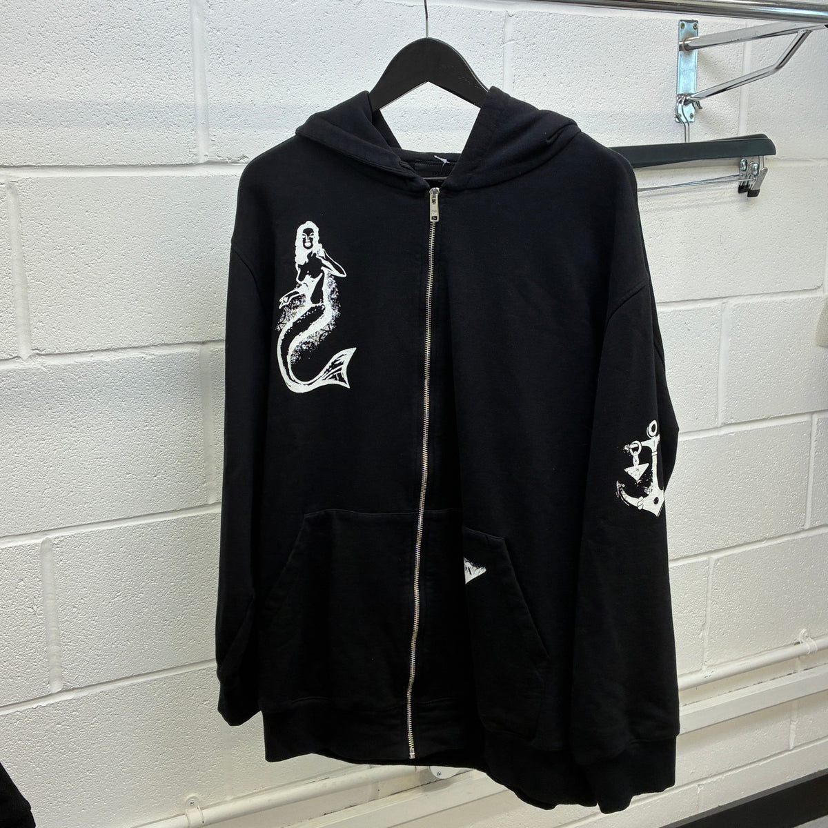 Men's Mermaid Graphic Hoodie Black Size M - Photo 12