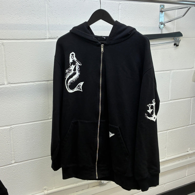 Men's Mermaid Graphic Hoodie Black Size M