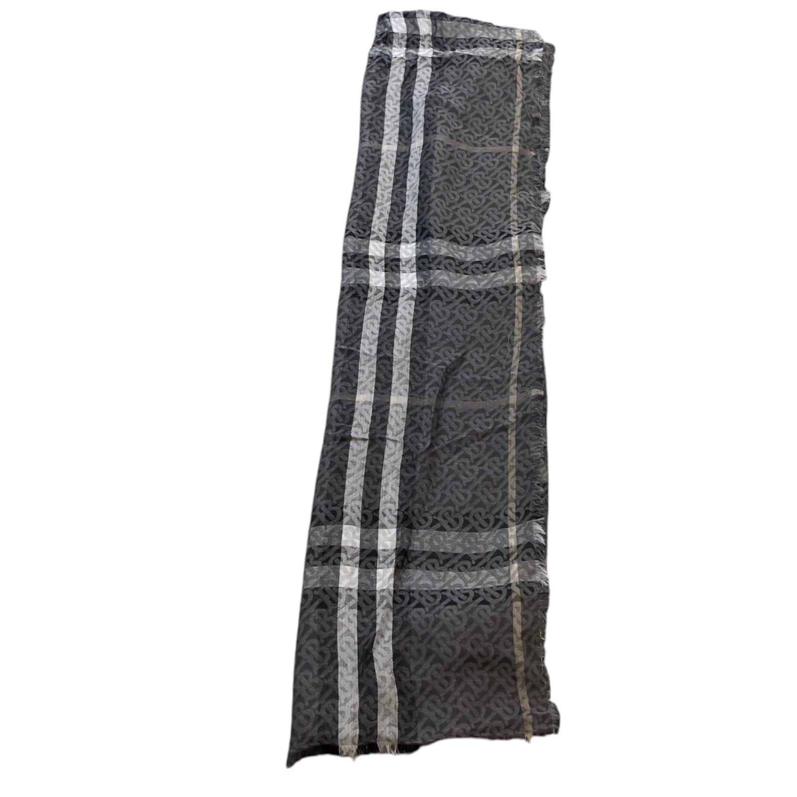 Women's TB Monogram Scarf Grey - Photo 3
