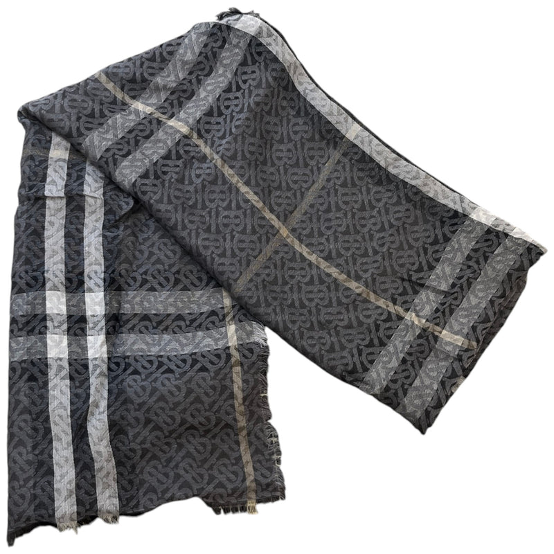 Women's TB Monogram Scarf Grey
