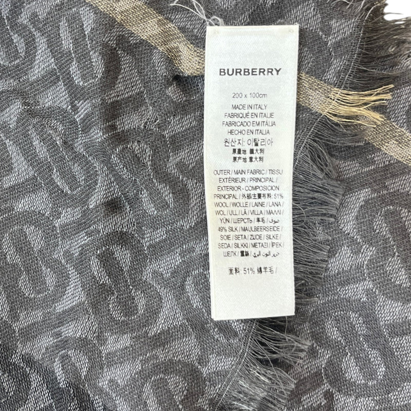 Women's TB Monogram Scarf Grey