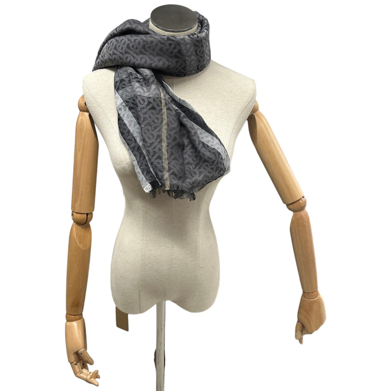 Women's TB Monogram Scarf Grey