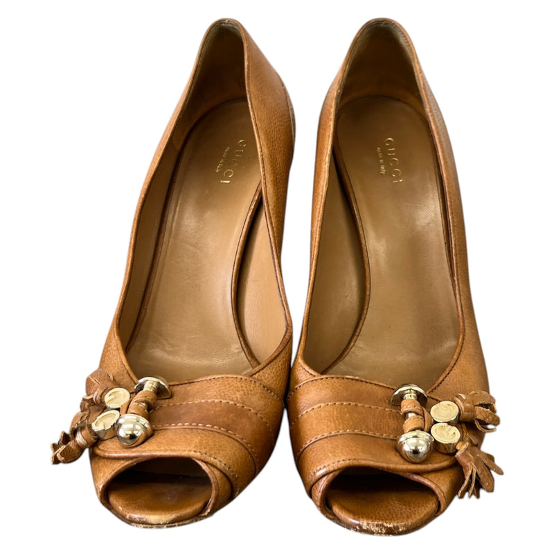 Women's Marrakesh Tassel Heels Tan Size UK 5.5 / EU 38.5