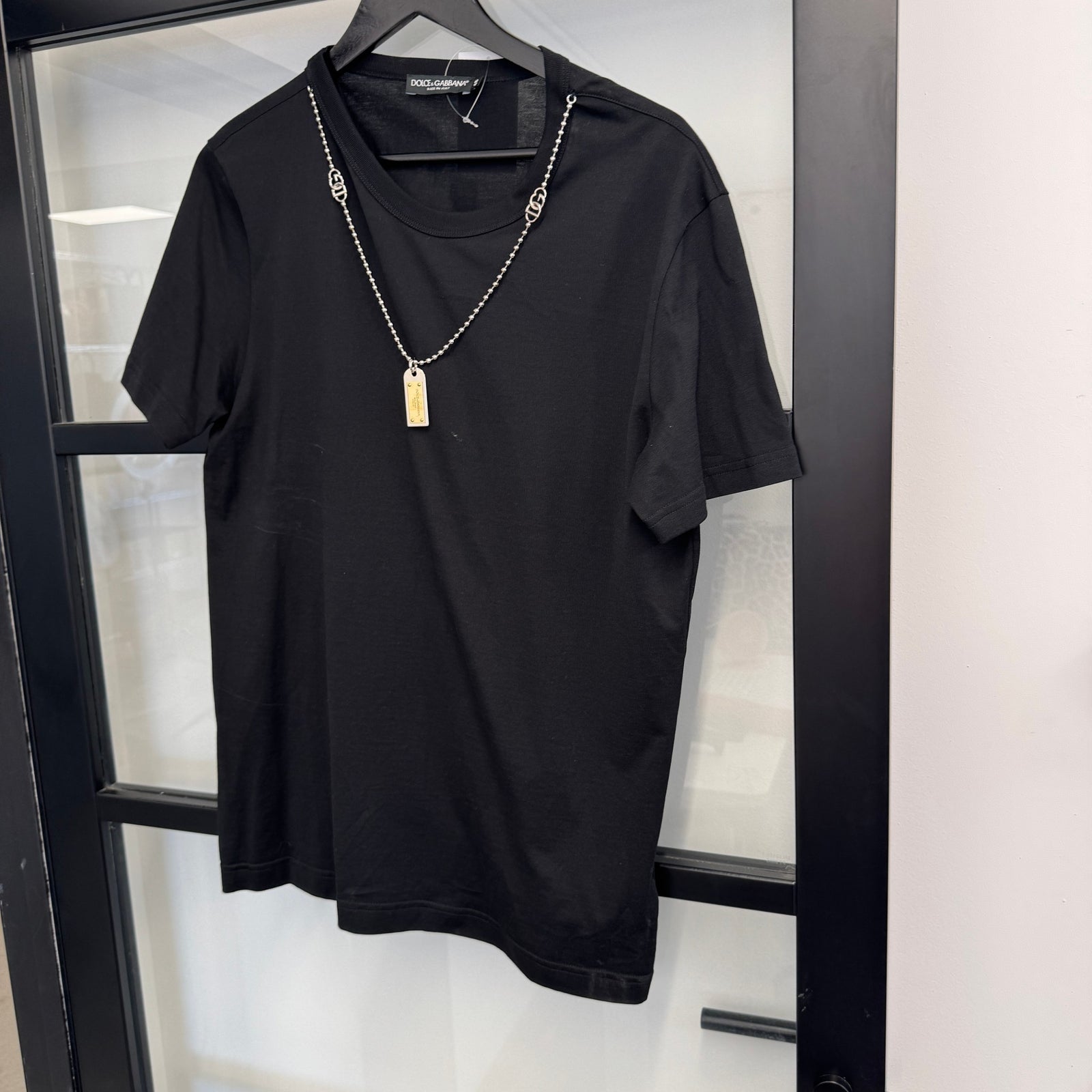 Men's Dog Chain T-Shirt Black Size M - Photo 6