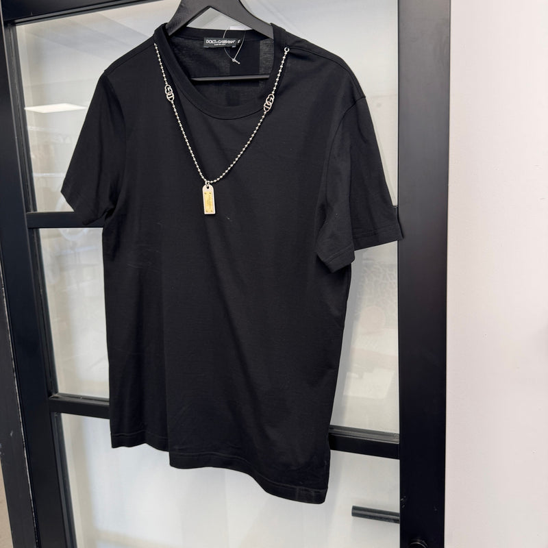 Men's Dog Chain T-Shirt Black Size M