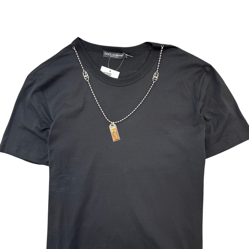 Men's Dog Chain T-Shirt Black Size M