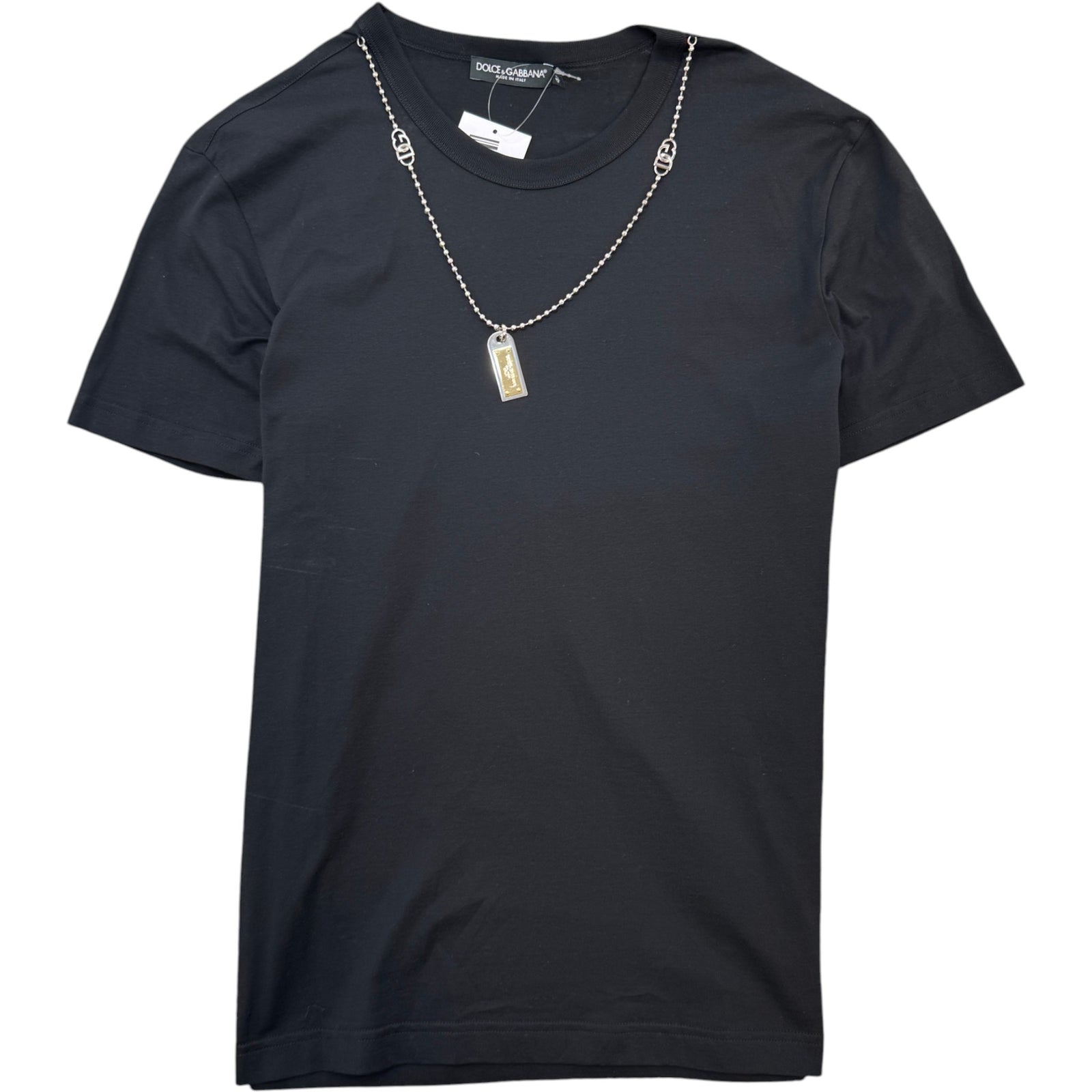Men's Dog Chain T-Shirt Black Size M - Photo 1