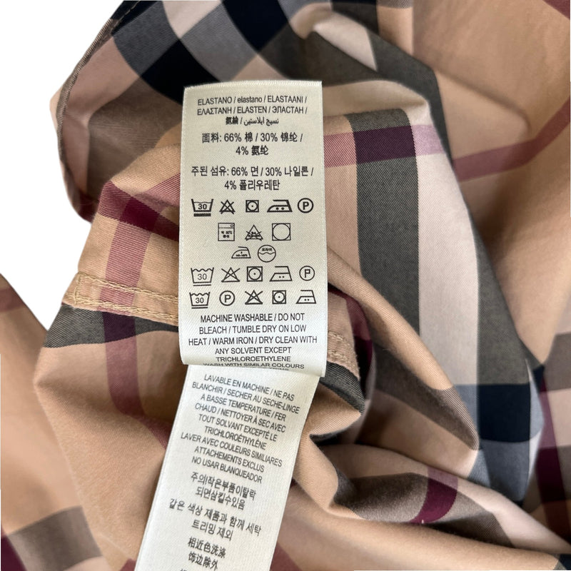 Burberry Men's Checkered Long Sleeve Shirt Beige Size XXL