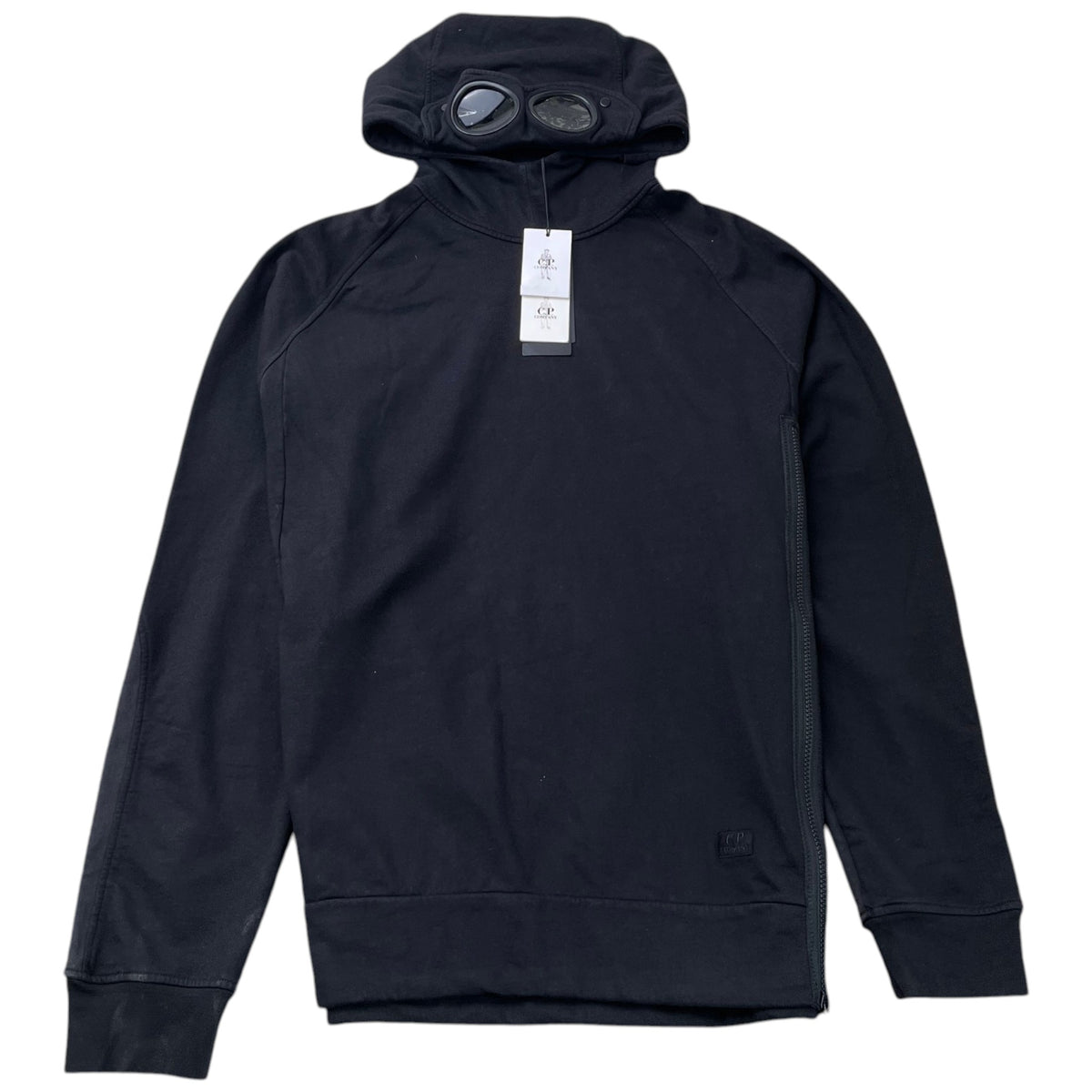 Men's Goggle Hooded Side Zip Hoodie Black Size XL - Photo 1