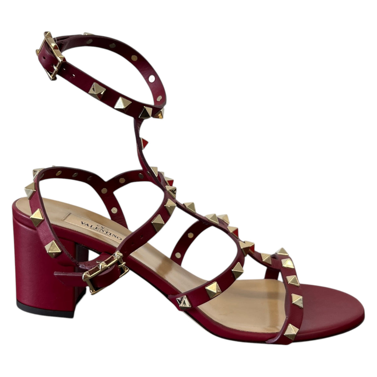 Women's Rockstud 60 Heels Burgundy Size UK 6 / EU 39 - Photo 1