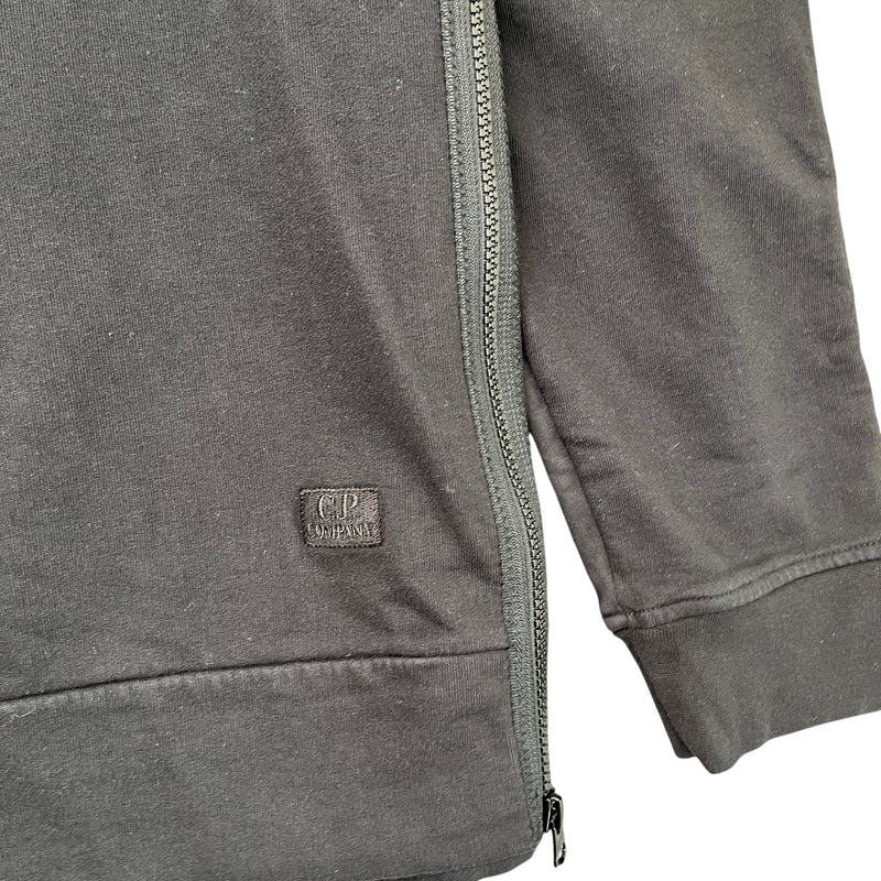 Men's Goggle Hooded Side Zip Hoodie Black Size XL