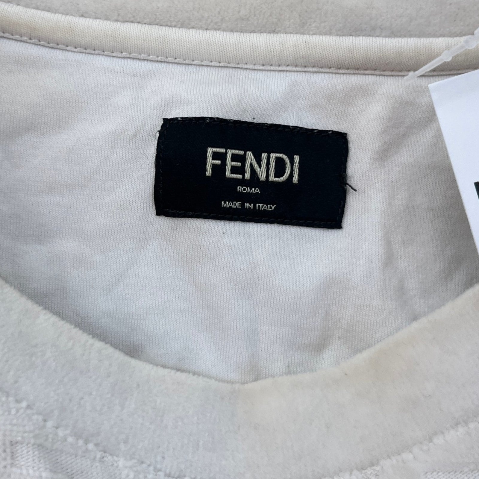 Men's Ff Monogram Terry T-Shirt White Size M - Photo 7