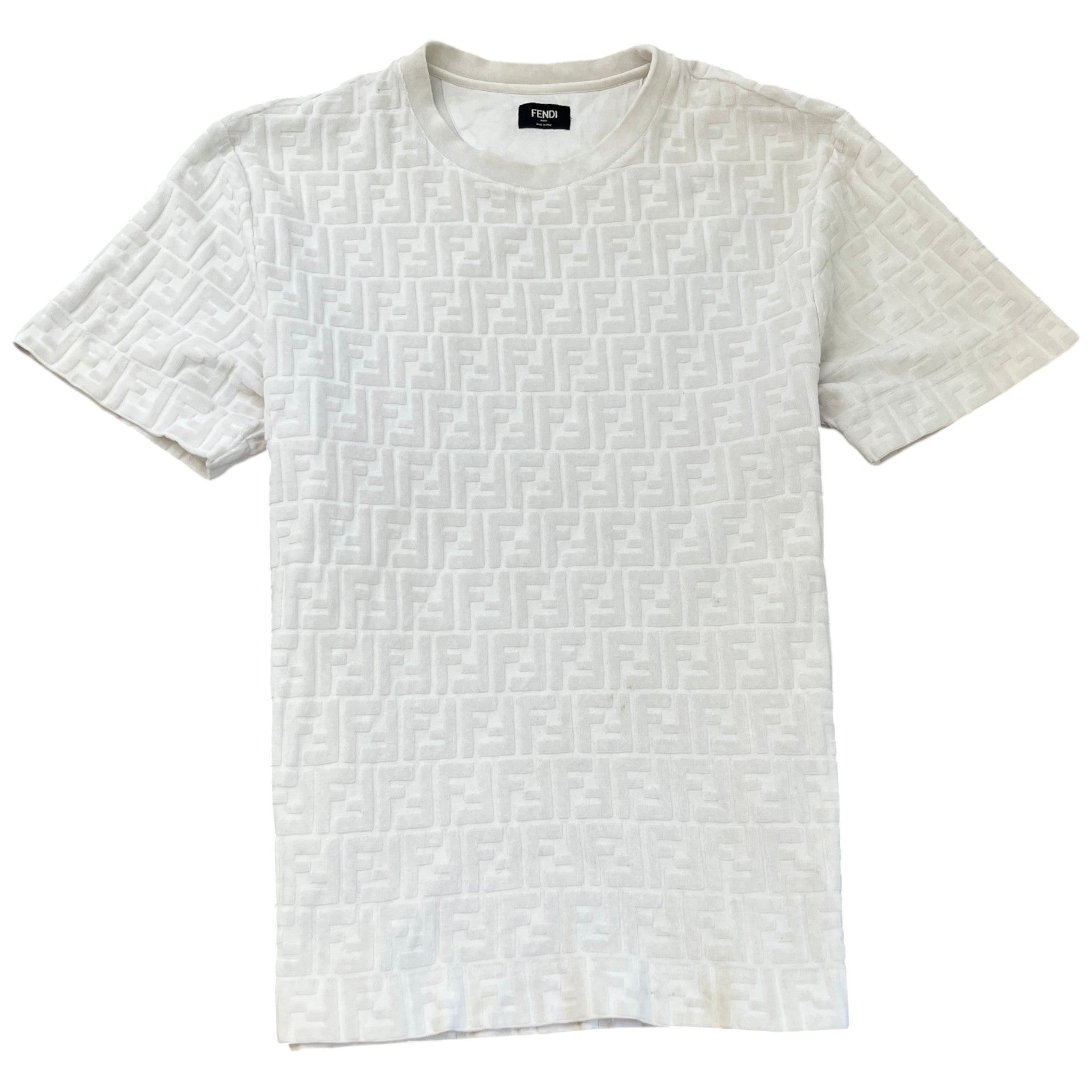 Men's FF Monogram Terry T-Shirt White Size M – Label Source