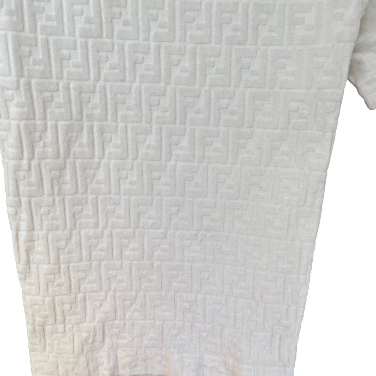 Men's Ff Monogram Terry T-Shirt White Size M - Photo 5