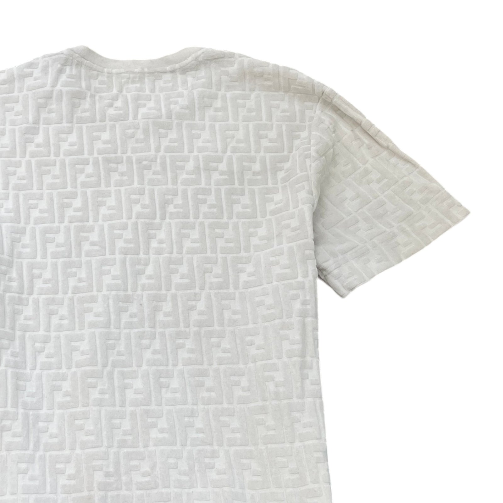 Men's Ff Monogram Terry T-Shirt White Size M - Photo 4