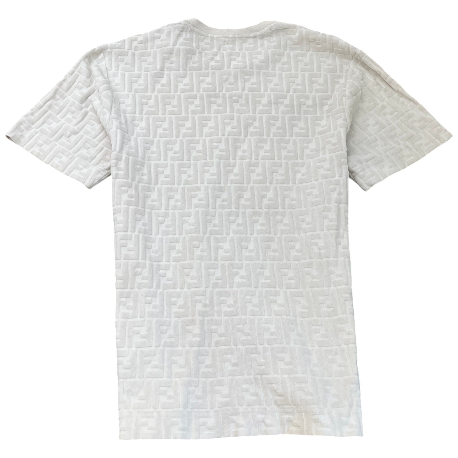 Men's Ff Monogram Terry T-Shirt White Size M - Photo 2