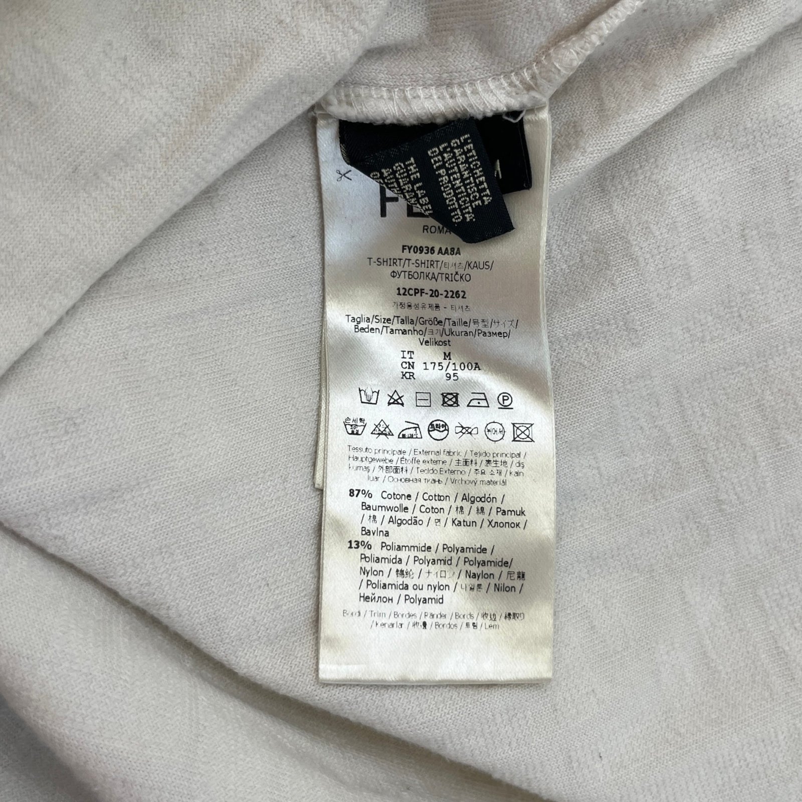 Men's Ff Monogram Terry T-Shirt White Size M - Photo 8
